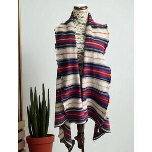 Sam Edelman Sleeveless western Blanket Poncho Cardigan Sweater sz Small